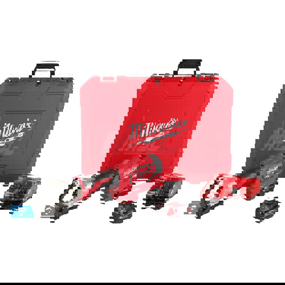 Power Crimper: 2 Lithium-ion Battery Included, 18Ah, Straight Handle, 18V